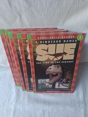 Scholastic A Dinosaur Named Sue - Red Plaid Cover 6 Book Lot